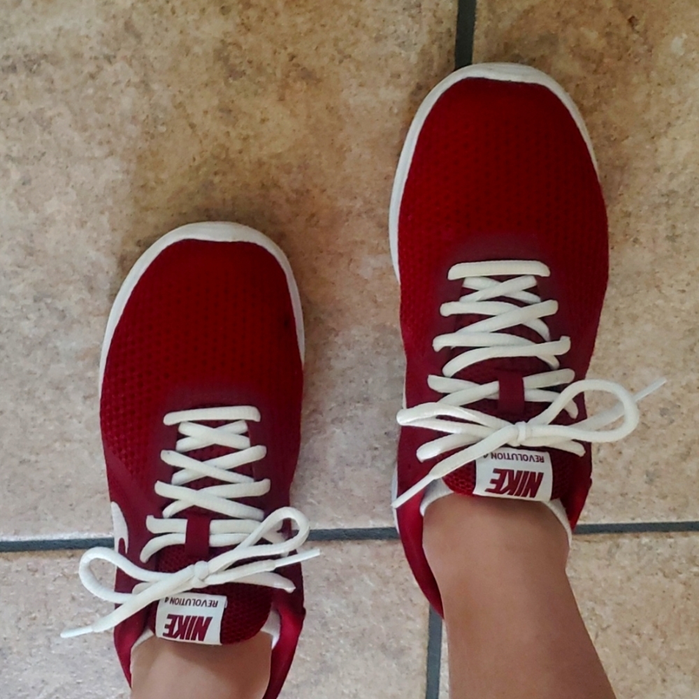 SOLD Size 7 Nike Marron/ Deep Red White String Nike Check Shoes - Picture 4 of 6